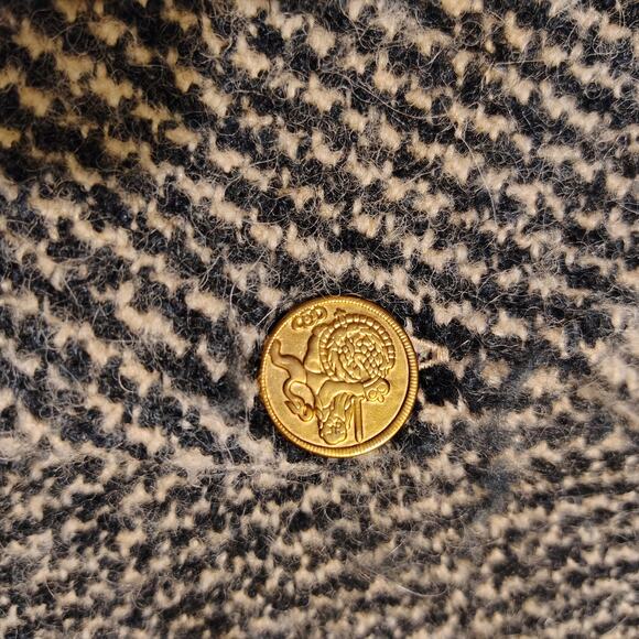 J.Crew Jacquard V-Neck Lady Jacket Cardigan Wool Blend Black/Cream Size Large - Picture 9 of 14